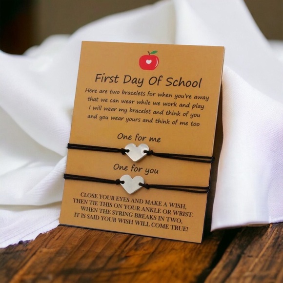 Back to School Wish Bracelet - Perfect 1st Day Gift! Brand New! - Picture 3 of 6